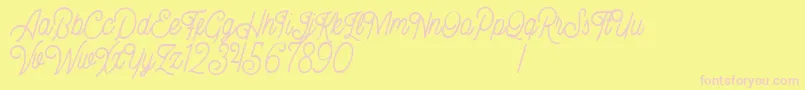 Bellonion DEMO Font – Pink Fonts on Yellow Background