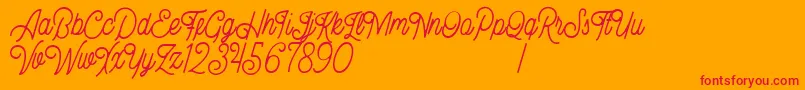 Bellonion DEMO Font – Red Fonts on Orange Background