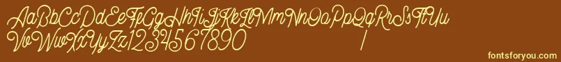Bellonion DEMO Font – Yellow Fonts on Brown Background