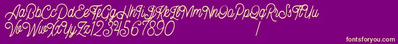 Bellonion DEMO Font – Yellow Fonts on Purple Background