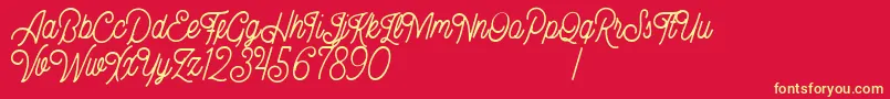 Bellonion DEMO Font – Yellow Fonts on Red Background