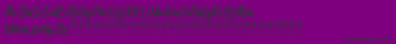 Bellsmore Brush-Schriftart – Schwarze Schriften auf violettem Hintergrund