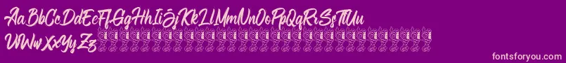 Bellsmore Brush Font – Pink Fonts on Purple Background