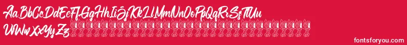 Bellsmore Brush Font – White Fonts on Red Background