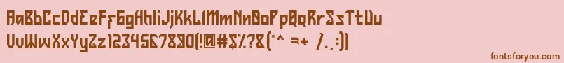 フォントBelltrain Regular Free for Personal Use – ピンクの背景に茶色のフォント
