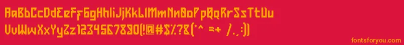 フォントBelltrain Regular Free for Personal Use – 赤い背景にオレンジの文字