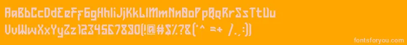 フォントBelltrain Regular Free for Personal Use – オレンジの背景にピンクのフォント
