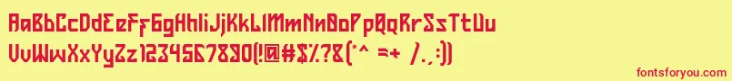 Belltrain Regular Free for Personal Use Font – Red Fonts on Yellow Background