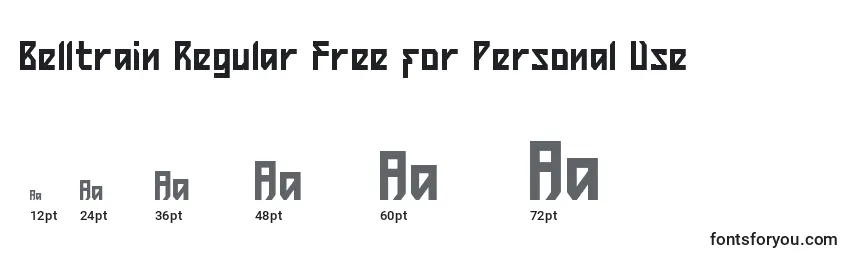 Größen der Schriftart Belltrain Regular Free for Personal Use