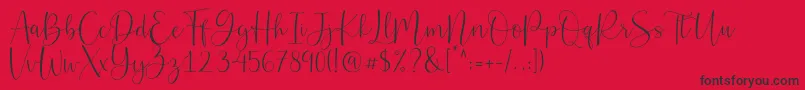 Belly Betty Font – Black Fonts on Red Background