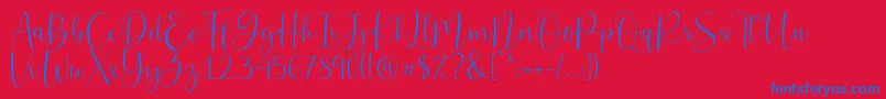 Belly Betty Font – Blue Fonts on Red Background