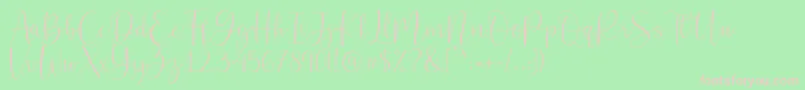 Belly Betty Font – Pink Fonts on Green Background