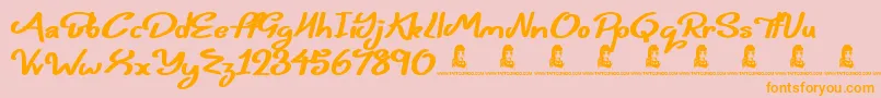 Belly Queens Font – Orange Fonts on Pink Background