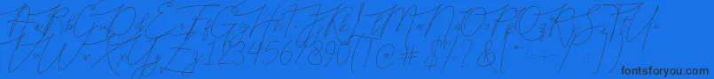 Bellya Vaky-Schriftart – Schwarze Schriften auf blauem Hintergrund