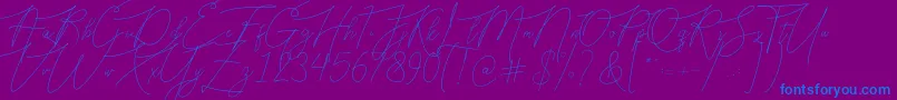 Bellya Vaky-Schriftart – Blaue Schriften auf violettem Hintergrund