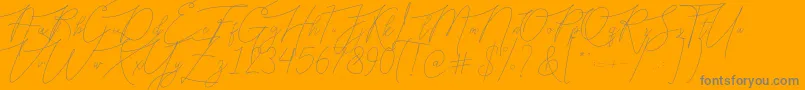 Bellya Vaky Font – Gray Fonts on Orange Background