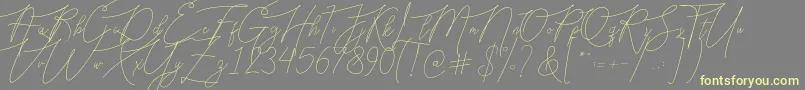 Bellya Vaky-Schriftart – Gelbe Schriften auf grauem Hintergrund