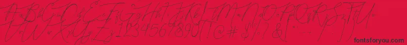 Bellya Vaky Font – Black Fonts on Red Background