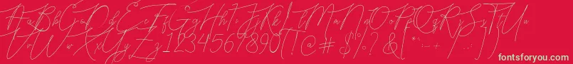 Bellya Vaky Font – Green Fonts on Red Background