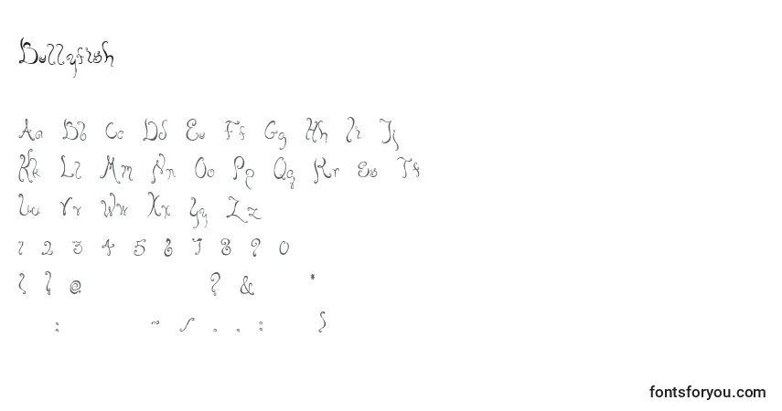 A fonte Bellyfish (121059) – alfabeto, números, caracteres especiais