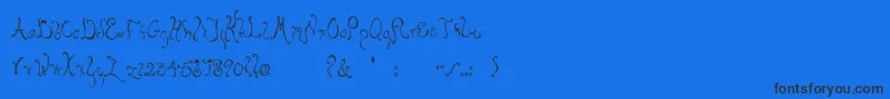 Bellyfish-Schriftart – Schwarze Schriften auf blauem Hintergrund