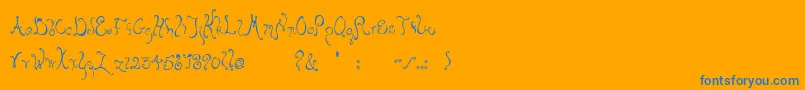 Bellyfish Font – Blue Fonts on Orange Background