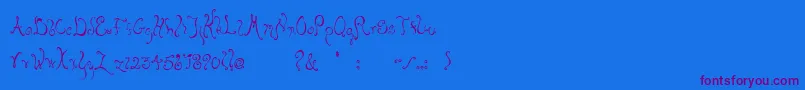 Bellyfish-Schriftart – Violette Schriften auf blauem Hintergrund