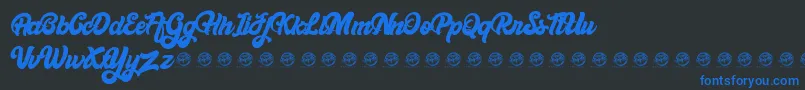 Bellynice Demo Font – Blue Fonts on Black Background