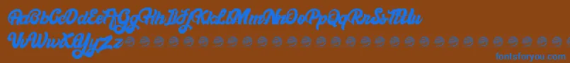 Шрифт Bellynice Demo – синие шрифты на коричневом фоне