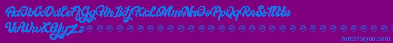 フォントBellynice Demo – 紫色の背景に青い文字