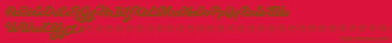 Czcionka Bellynice Demo – brązowe czcionki na czerwonym tle