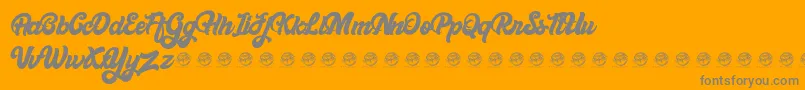 フォントBellynice Demo – オレンジの背景に灰色の文字