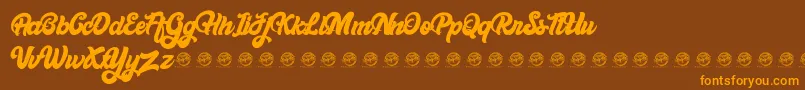 Bellynice Demo Font – Orange Fonts on Brown Background