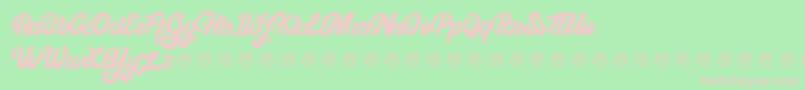 Шрифт Bellynice Demo – розовые шрифты на зелёном фоне