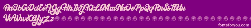 Bellynice Demo-fontti – vaaleanpunaiset fontit violetilla taustalla