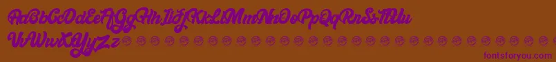 Bellynice Demo Font – Purple Fonts on Brown Background