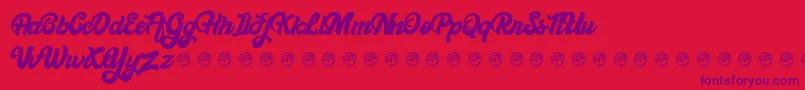Bellynice Demo Font – Purple Fonts on Red Background