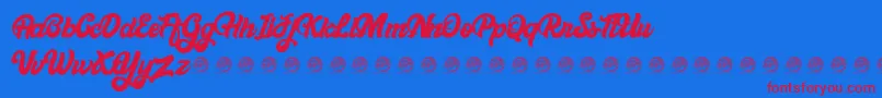 Bellynice Demo Font – Red Fonts on Blue Background