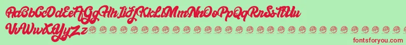 Bellynice Demo Font – Red Fonts on Green Background