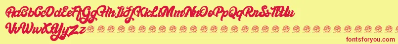 Bellynice Demo Font – Red Fonts on Yellow Background