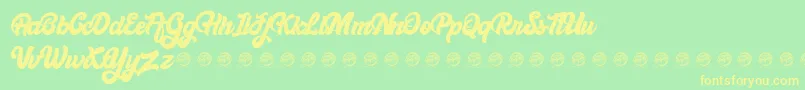 Bellynice Demo Font – Yellow Fonts on Green Background