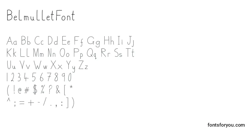 Schriftart BelmulletFont – Alphabet, Zahlen, spezielle Symbole