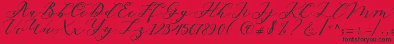 Beloved Script Font – Black Fonts on Red Background