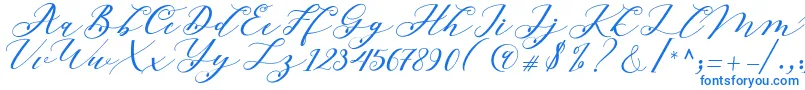 fuente Beloved Script – Fuentes Azules Sobre Fondo Blanco