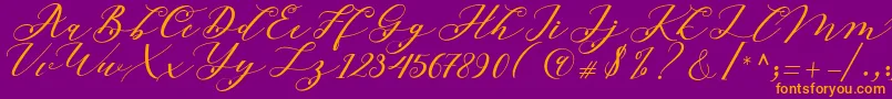 fuente Beloved Script – Fuentes Naranjas Sobre Fondo Morado