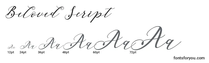 Размеры шрифта Beloved Script