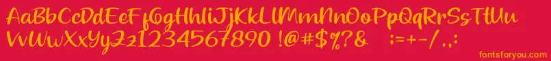 Beloved Teacher Font – Orange Fonts on Red Background