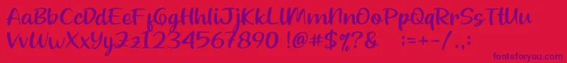 Beloved Teacher Font – Purple Fonts on Red Background