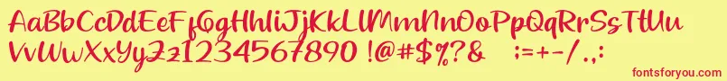 Beloved Teacher Font – Red Fonts on Yellow Background