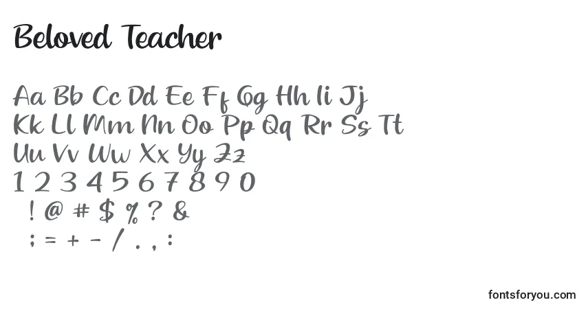 Czcionka Beloved Teacher (121064) – alfabet, cyfry, specjalne znaki